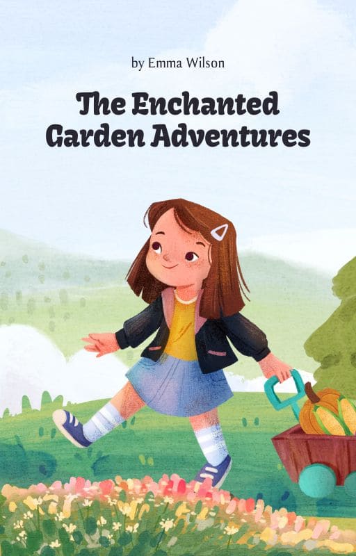 Green Watercolor Illustration Garden Adventures Wattpad Children's Book Cover